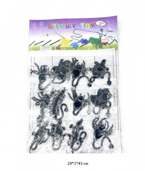 Лизун фиг. арт. 28328 Набор Рептилии и насекомые 12 шт. на листе_