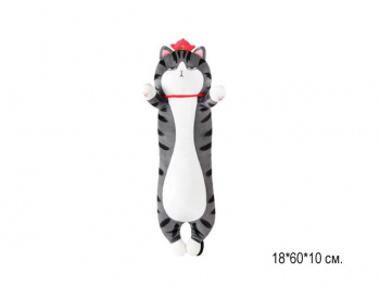 им Обнимашка арт. 08374-209 Кот серый полосатик красная корона 60 см в пак.