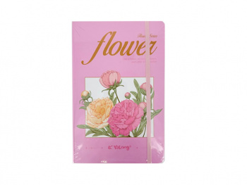 кц_Блокнот арт. PJB-A5257 В обложке "Flower" на резинке А5 в пак.