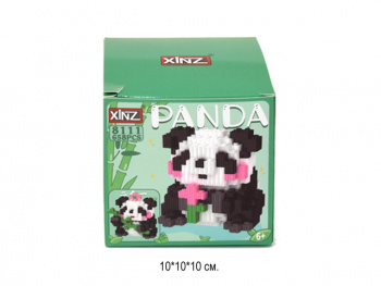 Конструктор арт. 8111-802-805 Микро Панда с цветочком 658 дет. в кор.