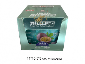 Конфета арт. 570467-3/570603 Карамель без сахара Мятная маракуйя 15 г 10 шт. в кор.'#