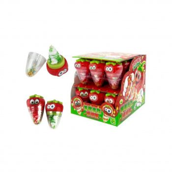 Конфета арт. 691054 Карамель "Клубника" с обсыпкой 24 шт. в кор.*