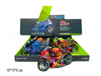 Мотоцикл инерц. арт. HY-692 Цвета микс (8 шт.) шоубокс•