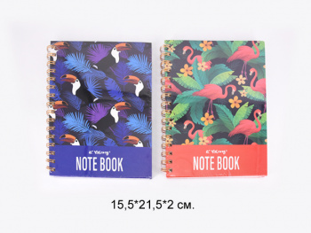 кц_Блокнот арт. YL-XQ259-A5 На спирали в твердой обложке А5 "Джунгли" 1 шт. в ассортименте 