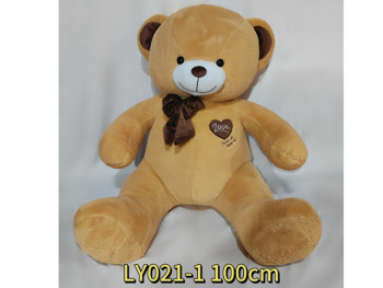 им Медведь арт. LY021-1 Коричневый с сердцем 100 см в пак._ им Медведь арт. LY021-1 Коричневый с сердцем 100 см в пак._
