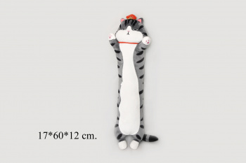 им Обнимашка арт. 230202-21 Кот полосатик серый корона 50 см в пак.)