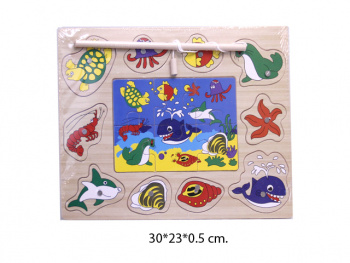 Деревянная игрушка арт. 92-83 Пазл "Морские животные" в пленке_