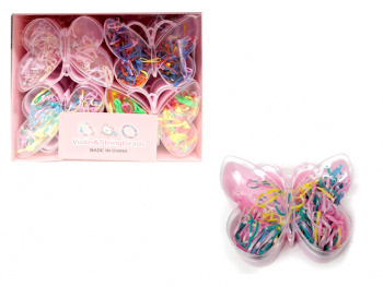 Резиночки арт. 14779 "Бабочка" для волос, силикон в кор.= Резиночки арт. 14779 "Бабочка" для волос, силикон в кор.=