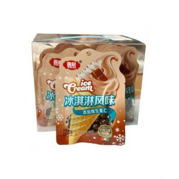 Конфета арт. 081313-3 Жевательные бобы "Шоколадное мороженое" 28 г 20 шт. в кор./'