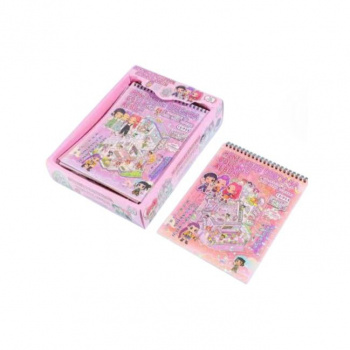 Румбокс арт. WM-807-1-805 Блокнот 24*18.5 см с наклейками Девочка ассорти (12 шт.)