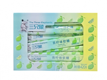 Конфета арт. 440107/440077 Жевательная "Три слона" "Лайм" 30 шт. 420 г в кор.*