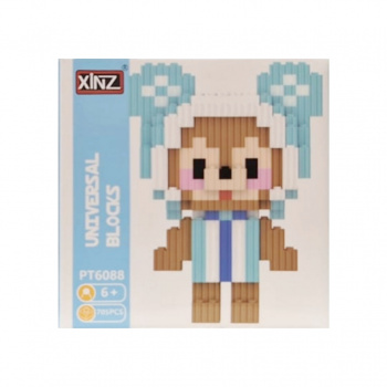 Конструктор арт. PT6088 Микро Медведь в голубой шапке 705 дет. в кор.|