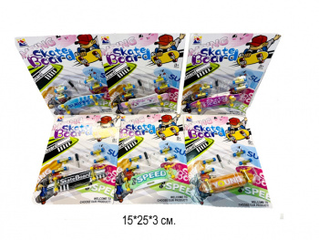 Скейтик арт. 035-1 Пальчиковый 1 шт. + колеса на листе• 