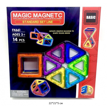Конструктор магнитный арт. FK661 Занимательная геометрия 14 дет. в кор._
