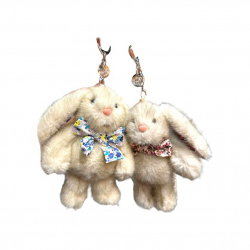 им Зайка арт. 209962 Пестрый с цветастым бантом на шее 18 см ароматизированный в пак.