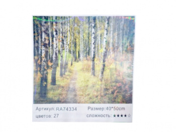 Картина по номерам арт. RA74334 Березовая роща 40*50 в кор.