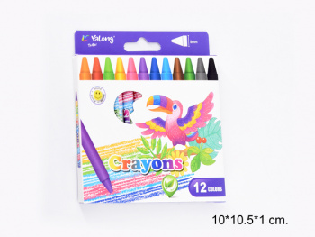 кц_Восковые мелки арт. YL95087-12 Набор 12 цветов "Тукан" в кор.