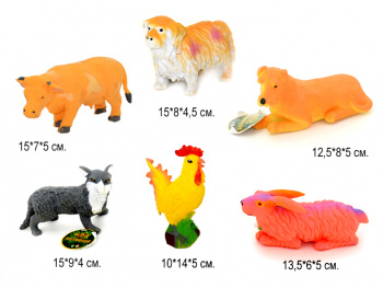 Игр. резин. арт. 7581" Домашние животные с наполнителем в ассортим. 1шт. в пак. 