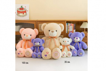 им Медведь арт. 241222-10 Узоры на лапках цвета микс 100 см в пак.)