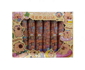 Наклейки арт. 1122-209 Рулон Капибара Набор 24 шт. в кор.