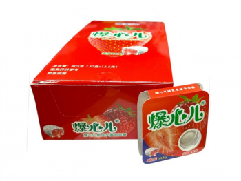 Жевательная резинка арт. 556659/556642/200259/200105 С начинкой "Клубника" 13,5 г 30 шт. в кор.'*