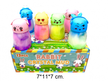 Лизун арт. LY-48/021 "Зайка" мордашка перламутр. банка (12шт.) шоубокс_/12 шт./