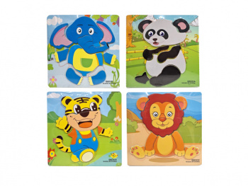 Деревянная игрушка арт. ST649 Пазл в ассортименте в пленке 15*15=