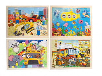 Деревянный пазл арт. ST642 В ассортименте 24 детали 30*22=