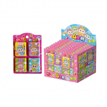 Конфета арт. 119103/119079 Набор "Кошечки" 4 вида с шипучкой 18 г на листе 20 шт. в кор.*