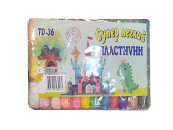 Пластилин арт. TD-36 Воздушный 36 шт. в пак.~