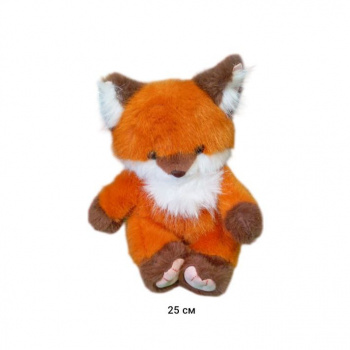 им Лиса арт. 789-13-22 Рыжая с коричневыми ушами сидит 25 см в пак._